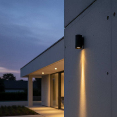 Ultra Beam Lighting Ultrabeam Black 3 Watt Outdoor Wall DownlightExterior Effect Wall LightIp65 Rated3000K Warm White from B&Q