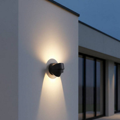 Ultra Beam Lighting Ultrabeam 6 Watt Black Up And Down Exterior Led Wall LightIp65 Rated500 Lumens3000K Warm White from B&Q