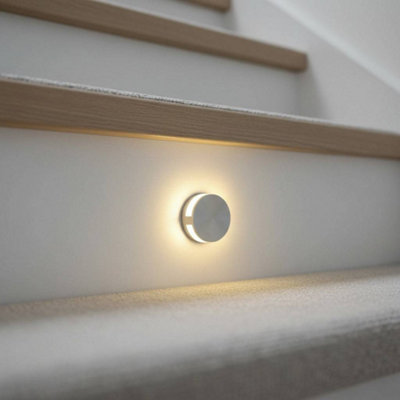 Ultra Beam Lighting Ultrabeam Round Recessed Indoor Wall LightStairway And Stair Riser Light 1 Watt Led Brushed Aluminium Finish from B&Q