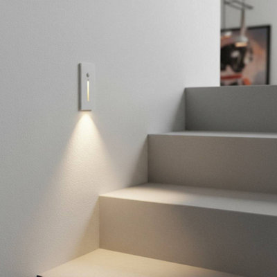 Ultra Beam Lighting Ultrabeam White Recessed Indoor Wall LightMovement SensorLow Level Lighting And Stair Riser Light 3 Watt Led from B&Q