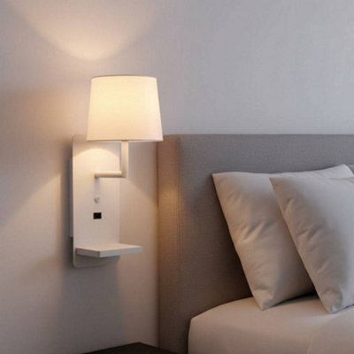Ultra Beam Lighting Ultrabeam 4 Watt White Reading Wall Lamp For BedroomUsb & Wireless Charging from B&Q