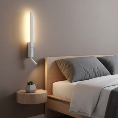 Ultra Beam Lighting Ultrabeam 5 Watt White Bedside Wall Light With Reading Light from B&Q