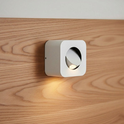 UltraBeam 3 Watt Square Adjustable Wall Mounted Bedside Lamp - Built in Tilt Switch - Image 3