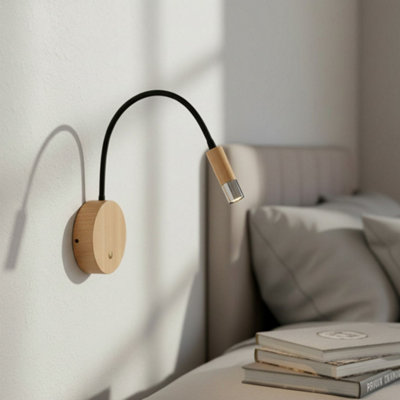 Ultra Beam Lighting Ultrabeam 3 Watt Led Flexible Wooden Reading LightChrome Finish from B&Q