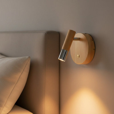 Ultra Beam Lighting Ultrabeam 3 Watt Led Adjustable Wooden Reading LightChrome Finish from B&Q