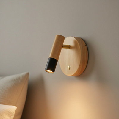 Ultra Beam Lighting Ultrabeam 3 Watt Led Adjustable Wooden Reading LampBlack Finish from B&Q