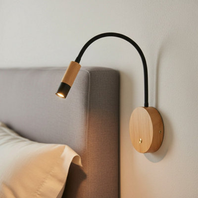 Ultra Beam Lighting Ultrabeam 3 Watt Led Flexible Wooden Reading LampBlack Finish from B&Q