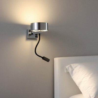 Ultra Beam Lighting Ultrabeam 6+3 Watt Led Polished Chrome Bedside Lamp With Reading Light from B&Q