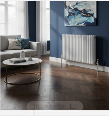 B&Q -  Ethiant  Traditional 3 Column Horizontal Radiators 750 Height X 1190 Width 26 Section White