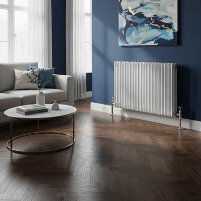 B&Q -  Ethiant Traditional 6 Column Horizontal Radiators 300 Height X 1190 Width 26 Section White