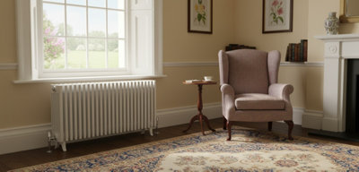 B&Q -  Ethiant  Traditional 6 Column Horizontal Radiators 600 Height X 1190 Width 26 Section White