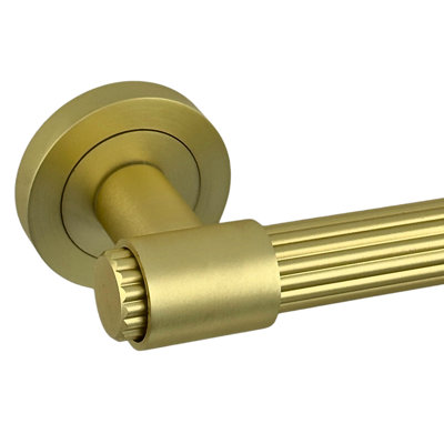 AXS Hardware Axs Nevada Door Handles On RoseSatin Brass from B&Q