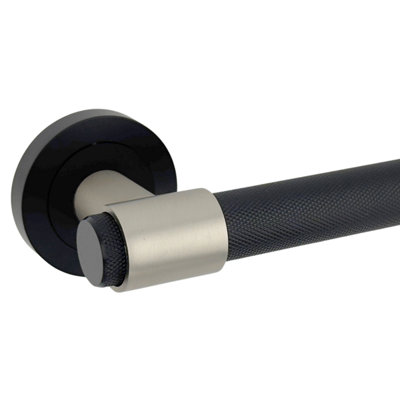 AXS Hardware Axs Dakota Knurled Door Handles On RosePairBlack from B&Q