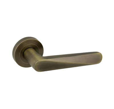 AXS Hardware Axs Detroit Door Handles On RosePairAntique Brass from B&Q
