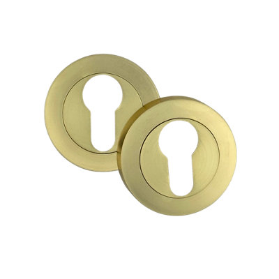AXS Hardware Axs Escutcheons52mm Dia.PairEuro ProfileSatin Brass from B&Q