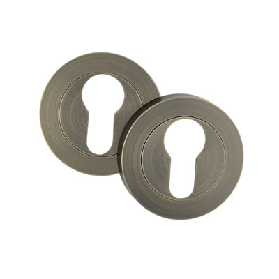 AXS Hardware Axs Escutcheons52mm Dia.PairEuro ProfileAntique Brass from B&Q