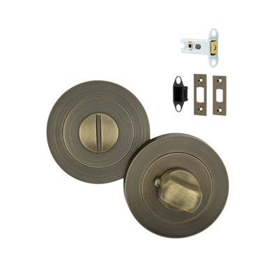AXS Hardware Axs Bathroom Turn & Release With Deadbolt57mm Backset PackAntique Brass from B&Q