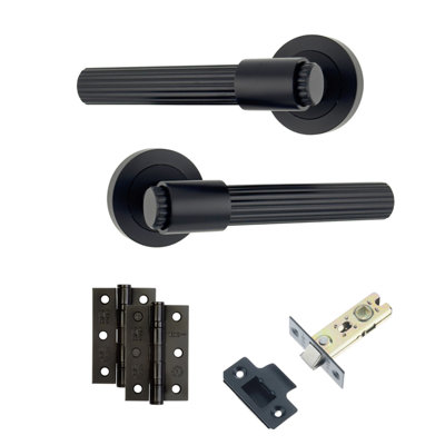 AXS Hardware Axs Nevada Door Handles On RoseDoor PackLatch DoorBlack from B&Q