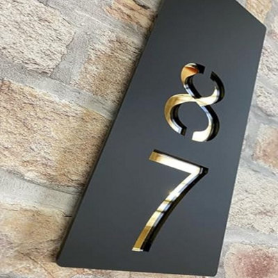 One of a Kind Design UK One Of A Kind Uk Personalized Custom House Sign Sleek Address Plaque With Door Name & Number12X30mm Black from B&Q