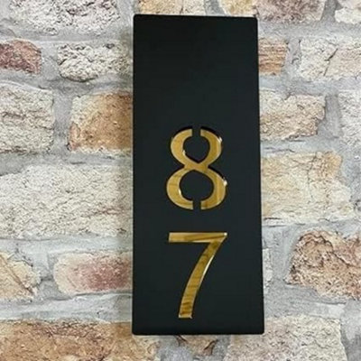One of a Kind Design UK One Of A Kind Uk Personalized Custom House Sign Sleek Address Plaque With Door Name & Number12X30mm Grey from B&Q
