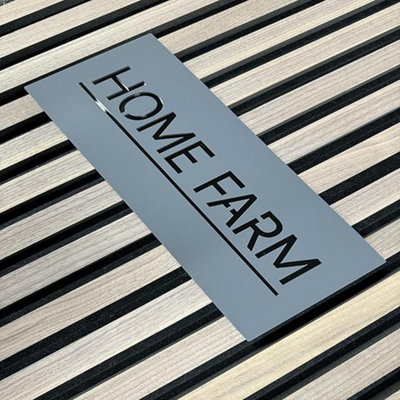 One Of A Kind Design Uk Personalised 6mm Thick House Sign Number Plaque Laser Cut One Line Customised Address Plate- 12X30Cm Grey from B&Q