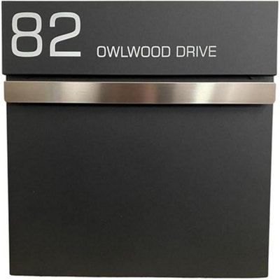 One of a Kind Design UK One Of A Kind Uk Personalized Wall-Mounted Postbox Contemporary Lockable Mailbox With Newspaper Slot Waterproof Letter BoxBlack from B&Q