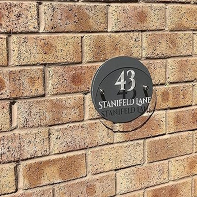 One of a Kind Design UK One Of A Kind Uk Modern Personalised House Sign Acrylic Door Plaque With Custom NameNumber & Address Laser-Cut Design -240X180mm from B&Q