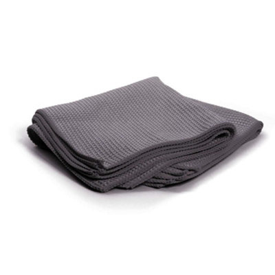  - Infinity Wax Fibreking Grey Waffle Weave Towel Class Drying Cloth Infwax0292