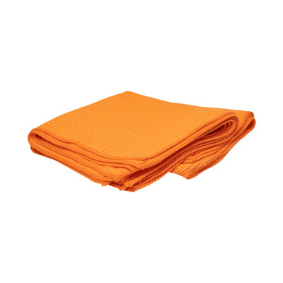  - Infinity Wax Fibreking Orange Waffle Weave Towel Class Drying Cloth Infwax0291