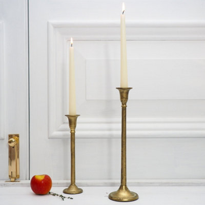  - Brushed Brass Candlestick Large