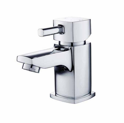 UK BRASSWARE Ukb LintonMini Basin Tap MixerSquareChrome from B&Q