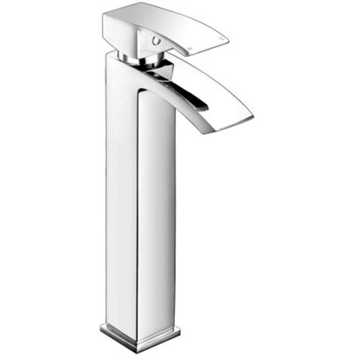 UK BRASSWARE Ukb RiponHigh Rise Basin Tap MixerSquareChrome from B&Q