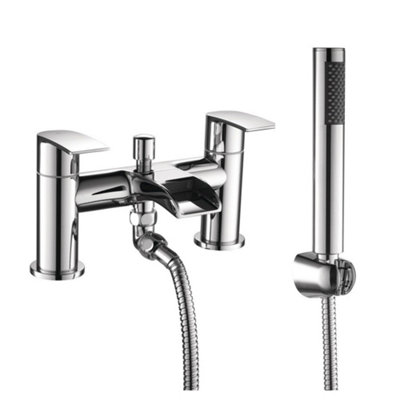 UK BRASSWARE Ukb LeyburnWaterfall Bath And Shower Filler TapRoundChrome from B&Q