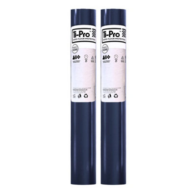 Ti-Pro Blue Hard Floor Protector Film Roll 600mm X 50MSelf-Adhesive Waterproof Protective Film For WoodTileLaminate2 Pack from B&Q