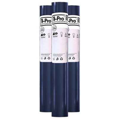 Ti-Pro Blue Hard Floor Protector Film Roll 600mm X 50MSelf-Adhesive Waterproof Protective Film For WoodTileLaminate3 Pack from B&Q