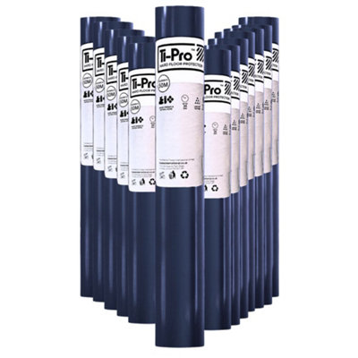 Ti-Pro Blue Hard Floor Protector Film Roll 600mm X50MSelf-Adhesive Waterproof Protective Film For WoodTileLaminate12 Pack from B&Q