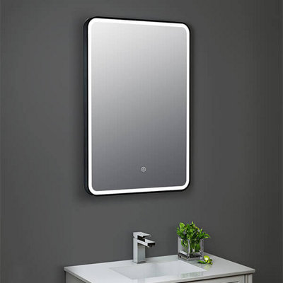 Lumora 800X600mm Rectangular Matt Black Led MirrorPortrait Or LandscapeTri-Light Anti-Fog from B&Q