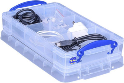 Really Useful Box Company Really Useful Plastic Storage Box 2.5 Litre Clear Pack Of 6