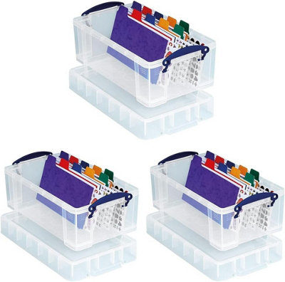 Really Useful Box Company Really Useful Plastic Storage Box 5 Litre Xl Lid Clear Pack Of 3 from B&Q