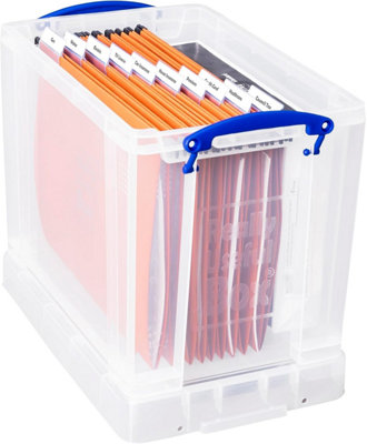Really Useful Box Company Really Useful Plastic Storage Box 19 Litre Clear Pack Of 4 from B&Q