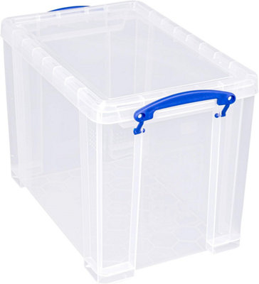 Really Useful Box Company Really Useful Plastic Storage Box 19 Litre Clear Pack Of 3 from B&Q