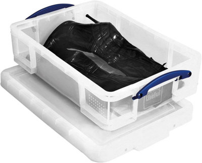 Really Useful Box Company Really Useful Plastic Storage Box 24.5 Litre Clear Pack Of 2 from B&Q