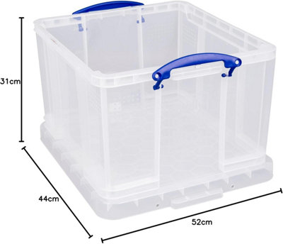 Really Useful Box Company Really Useful Plastic Storage Box 42 Litre Clear Pack Of 3 from B&Q