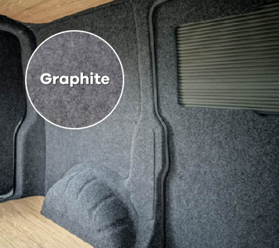 N/A: 4-Way Super Stretch Campervan Lining Carpet, Graphite Colour 20m2 Coverage