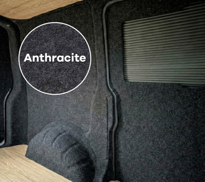 N/A: 4-Way Super Stretch Campervan Lining Carpet, Anthracite Colour 20m2 Coverage