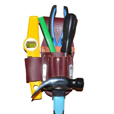 Ts Brown Leather Tool Belt Holder With Hammer Loop from B&Q
