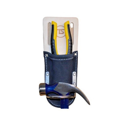 Ts Leather Pliers Belt Holder With Hammer Loop (Black) from B&Q