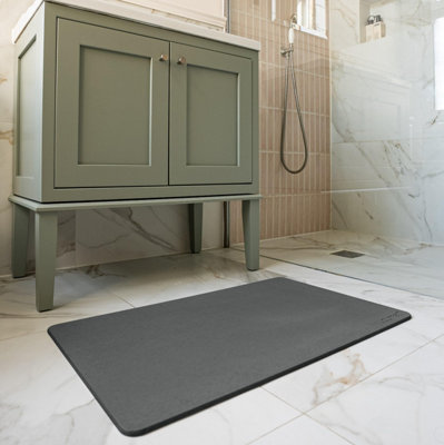 Wudumat Plus Gen 2- Slate GreyExtra Large Diatomite Stone MatXl Diatomaceous Earth Bath Mat80X50Cm from B&Q
