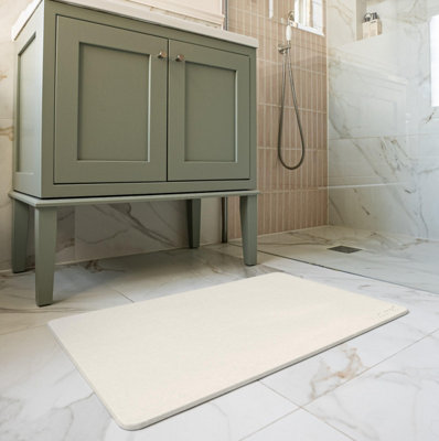 Wudumat Plus Gen 2- Pearl CreamExtra Large Diatomite Stone MatXl Diatomaceous Earth Bath Mat80X50Cm from B&Q