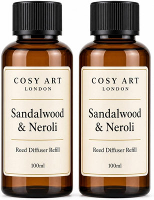 Cosy Art London Sandalwood & Neroli 2 Pac. Reed Diffuser Refill 100Ml